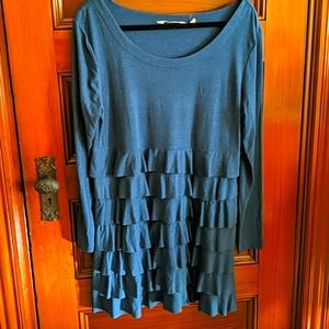 Soft Surroundings ruffle tunic blue